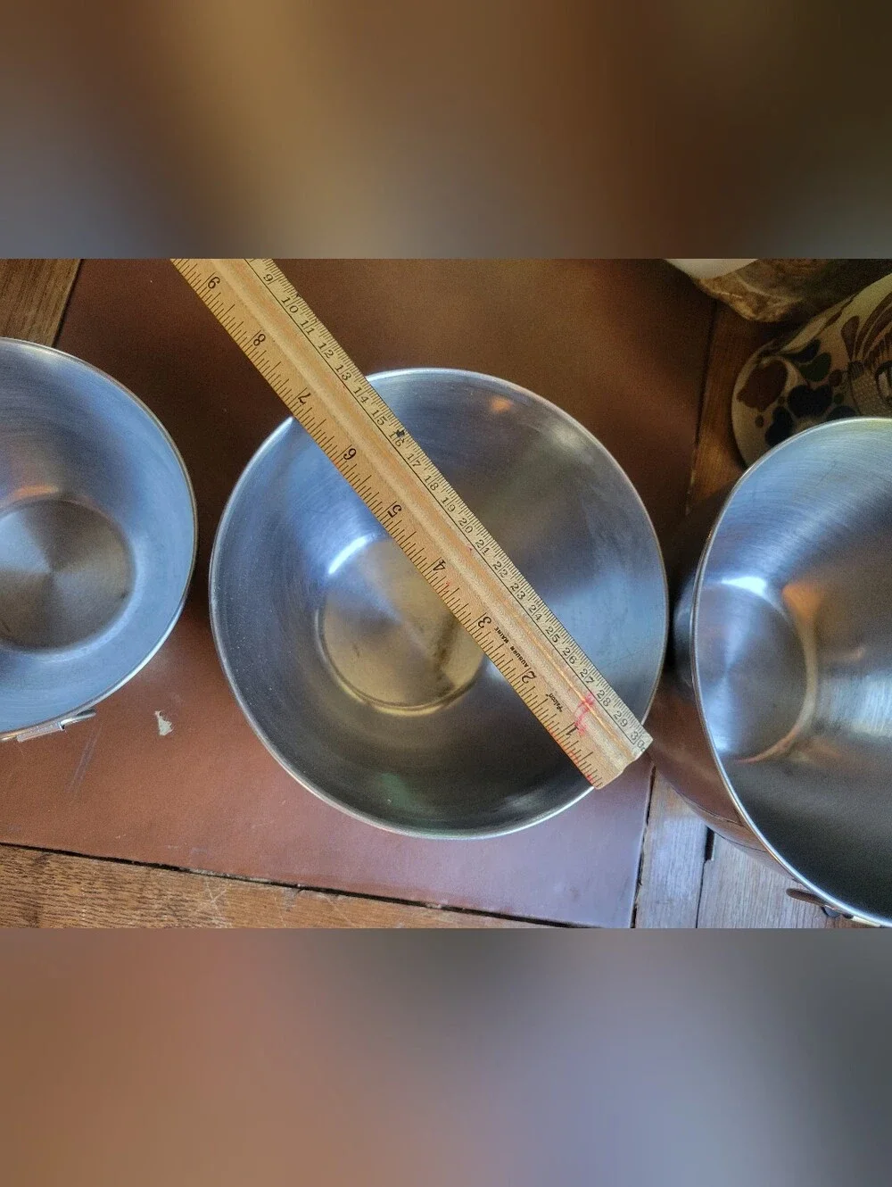 set of three vintage Revere Ware Stainless Steel Mixing Bowls
